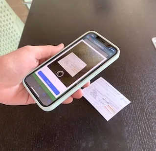 Take a photo of your card with your phone